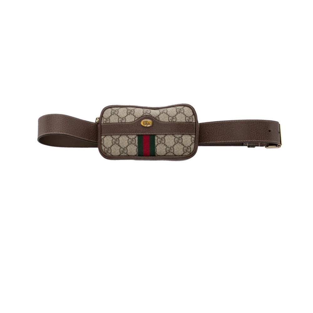 GG Supreme Monogram Web Small Ophidia Belt Bag 75 30 Dark Brown - Picture 5 of 5